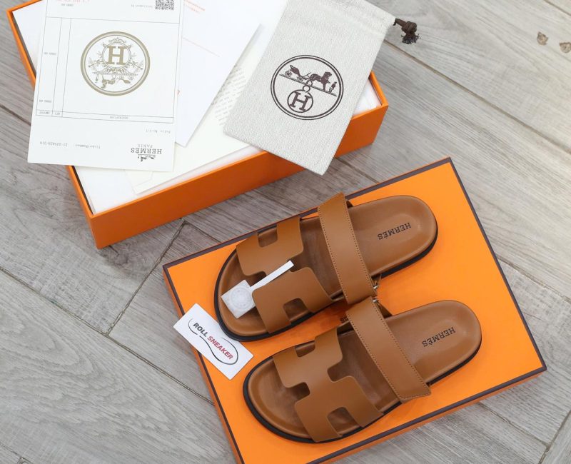 Dép Hermes Chypre Sandal Natural Smooth Calfskin Leather Best Quality