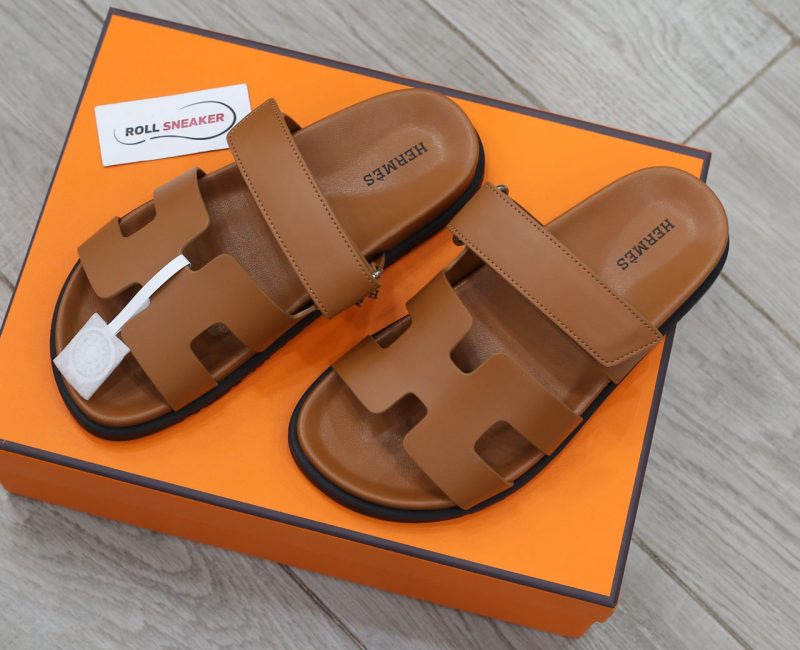 Dép Hermes Chypre Sandal Natural Smooth Calfskin Leather Best Quality