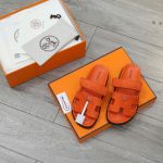Dép Hermes Chypre Sandal Orange Suede