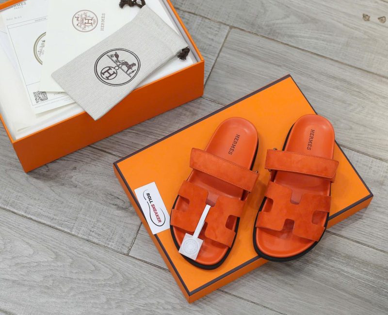 Dép Hermes Chypre Sandal Orange Suede