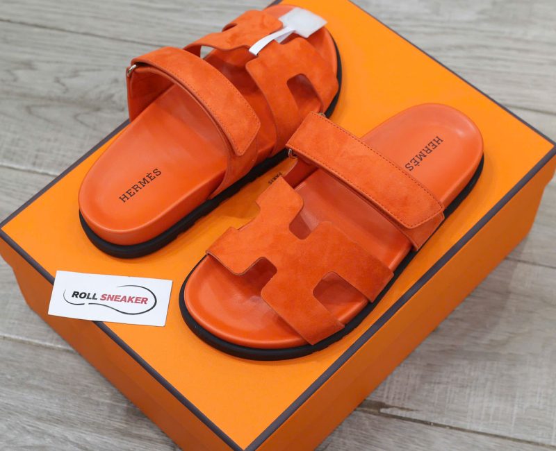 Dép Hermes Chypre Sandal Orange Suede