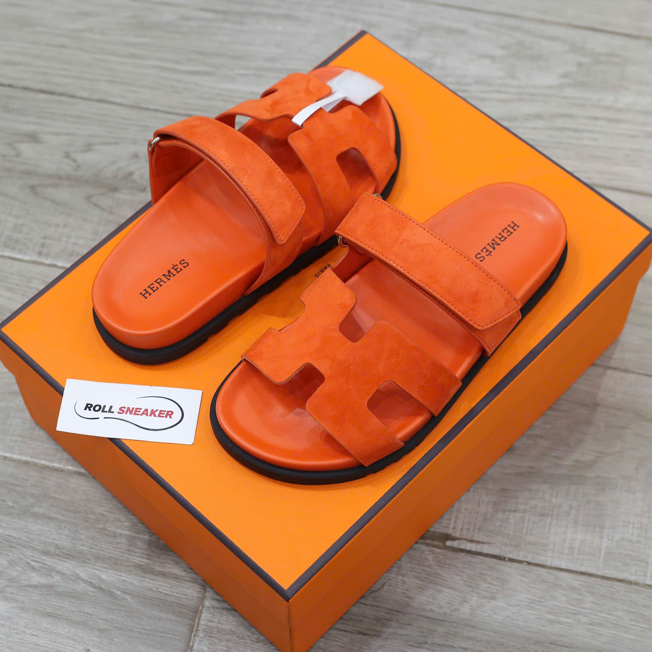 Dép Hermes Chypre Sandal Orange Suede