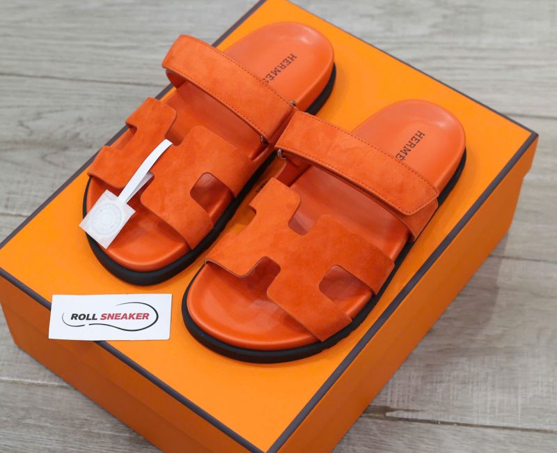 Dép Hermes Chypre Sandal Orange Suede