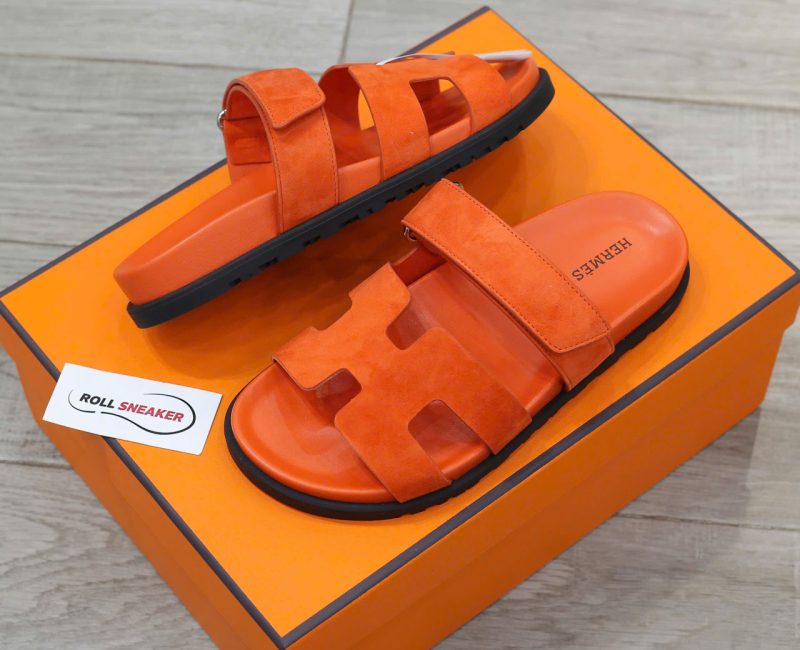 Dép Hermes Chypre Sandal Orange Suede