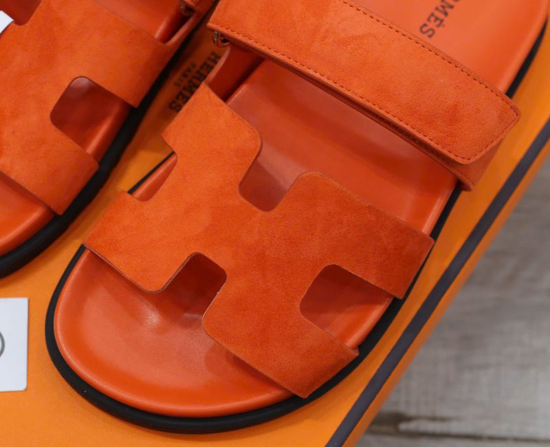 Dép Hermes Chypre Sandal Orange Suede