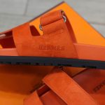 Dép Hermes Chypre Sandal Orange Suede