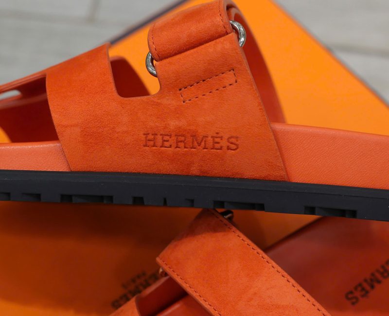 Dép Hermes Chypre Sandal Orange Suede