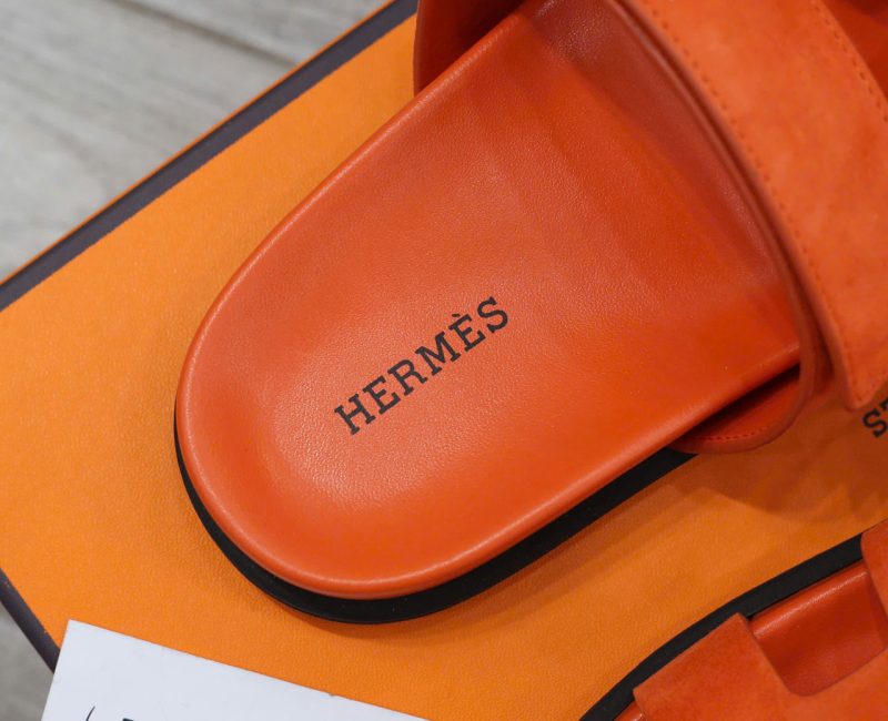 Dép Hermes Chypre Sandal Orange Suede