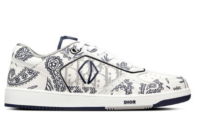 Giày Dior B27 Low White Navy Blue CD Paisley White Dior Oblique Like Auth