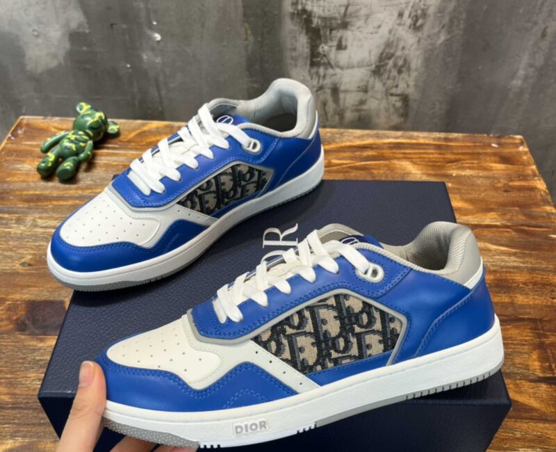 Giày Dior B27 Low Blue Grey White Beige Dior Oblique Jacquard Like Auth