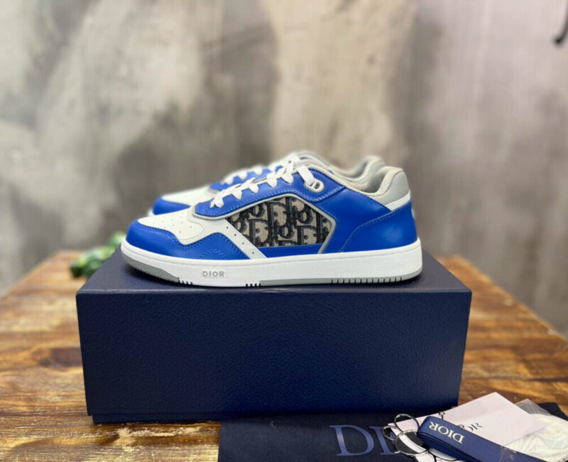 Giày Dior B27 Low Blue Grey White Beige Dior Oblique Jacquard Like Auth