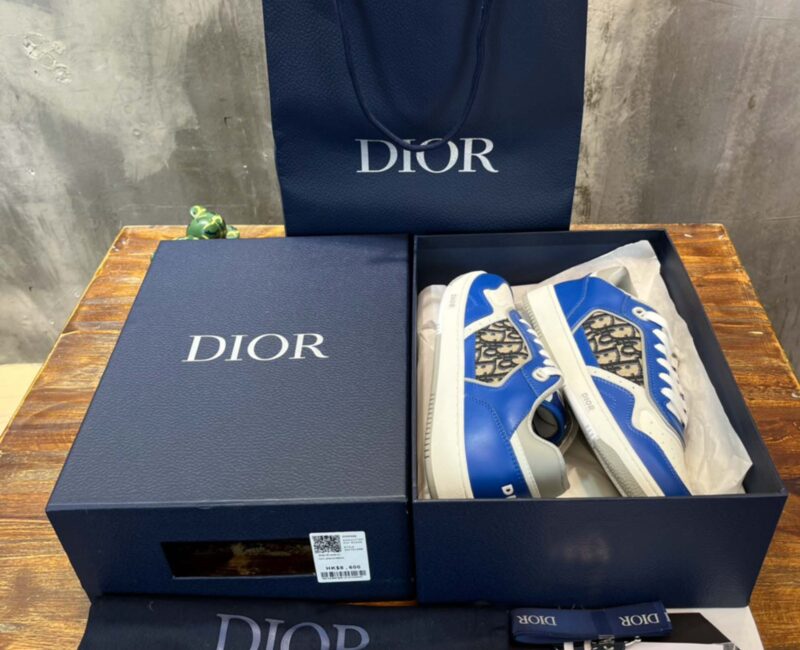 Giày Dior B27 Low Blue Grey White Beige Dior Oblique Jacquard Like Auth