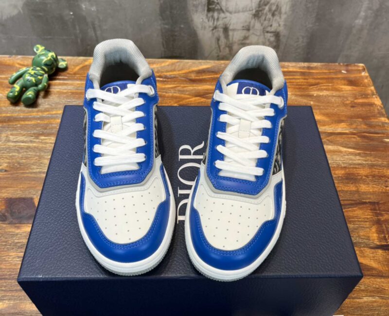 Giày Dior B27 Low Blue Grey White Beige Dior Oblique Jacquard Like Auth