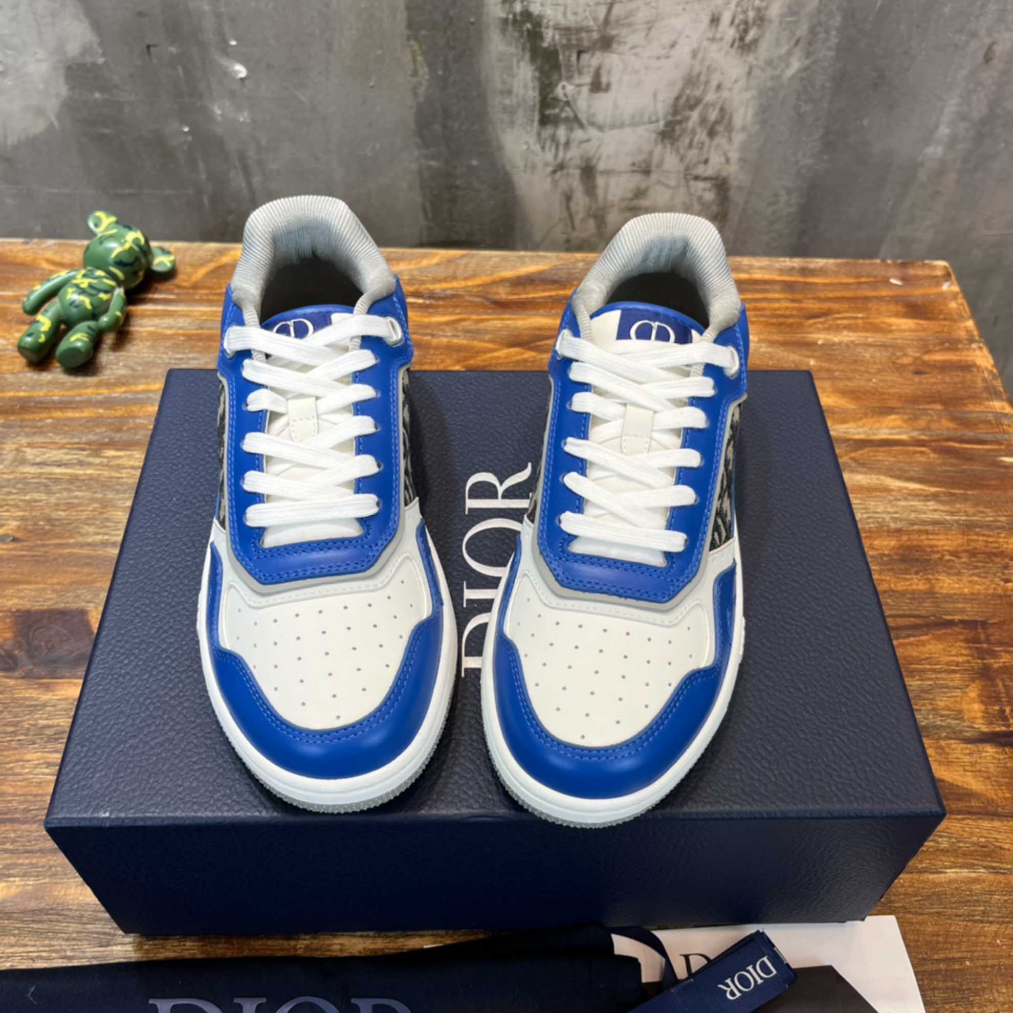 Giày Dior B27 Low Blue Grey White Beige Dior Oblique Jacquard Like Auth