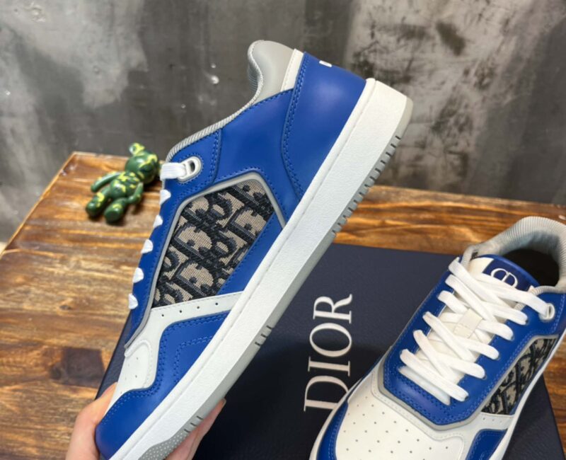 Giày Dior B27 Low Blue Grey White Beige Dior Oblique Jacquard Like Auth