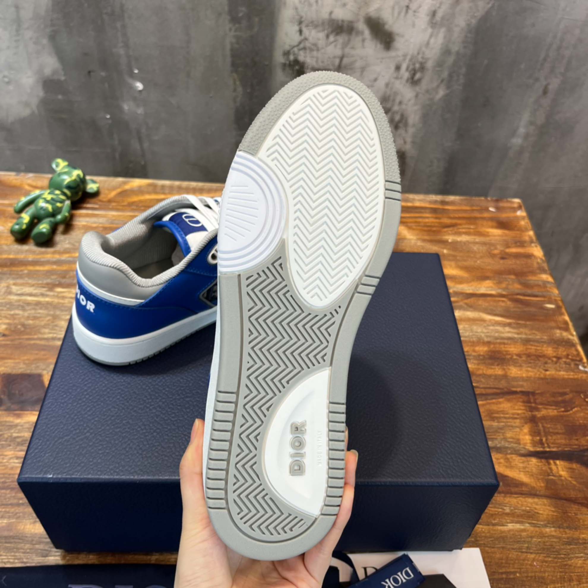 Giày Dior B27 Low Blue Grey White Beige Dior Oblique Jacquard Like Auth