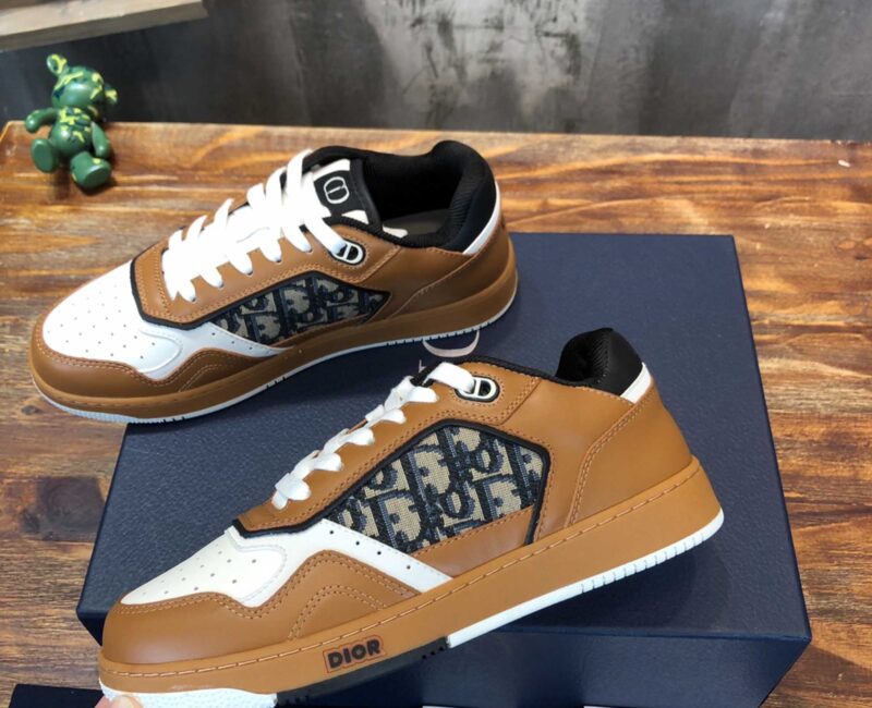 Giày Dior B27 Low Coffee Cream Black Dior Oblique Jacquard Like Auth