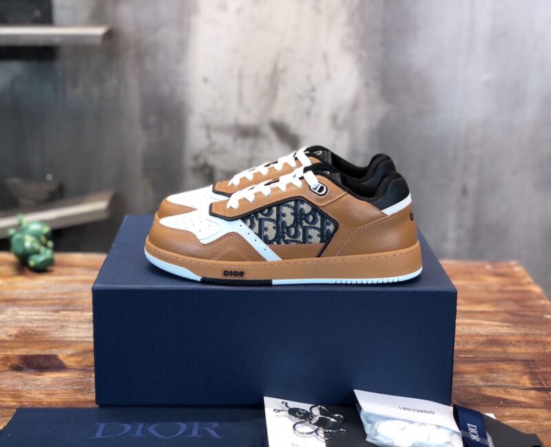 Giày Dior B27 Low Coffee Cream Black Dior Oblique Jacquard Like Auth