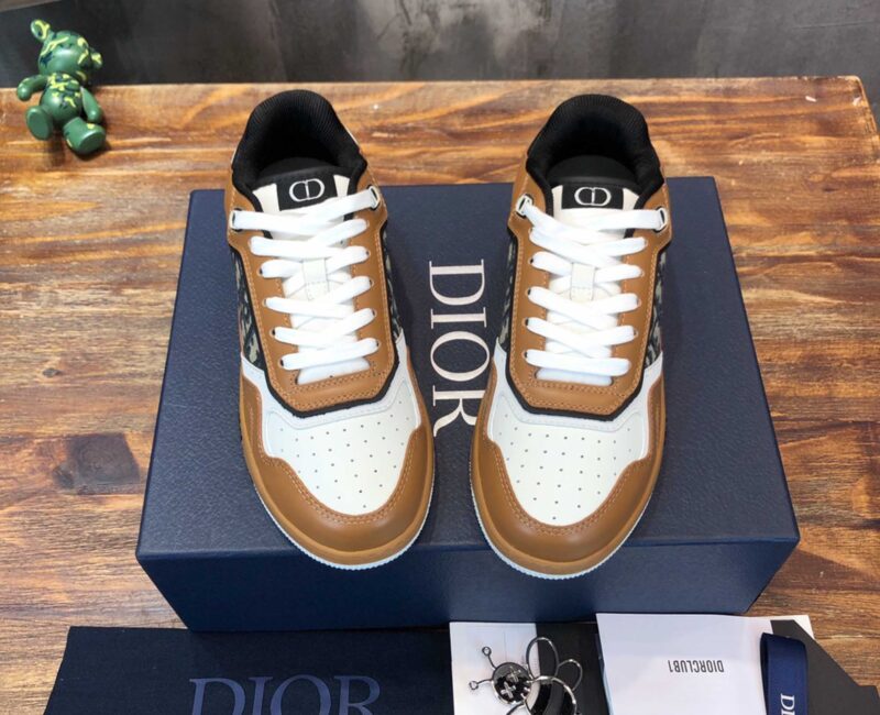 Giày Dior B27 Low Coffee Cream Black Dior Oblique Jacquard Like Auth