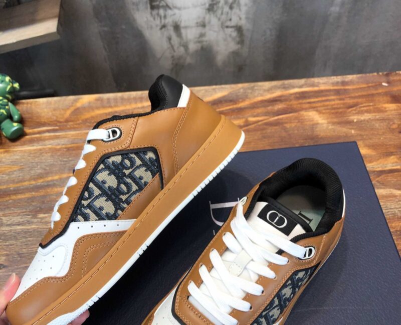Giày Dior B27 Low Coffee Cream Black Dior Oblique Jacquard Like Auth