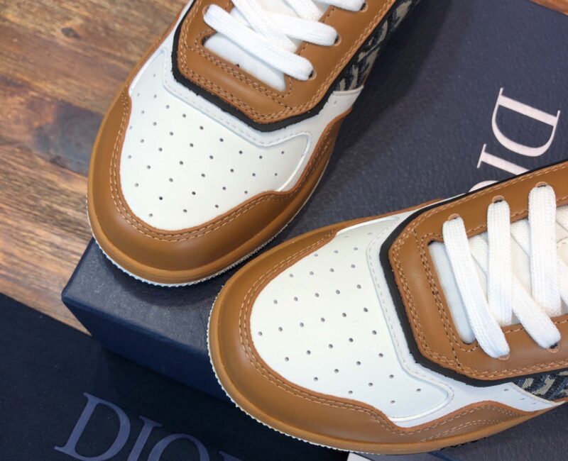 Giày Dior B27 Low Coffee Cream Black Dior Oblique Jacquard Like Auth