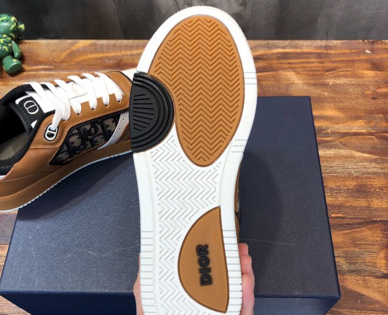 Giày Dior B27 Low Coffee Cream Black Dior Oblique Jacquard Like Auth