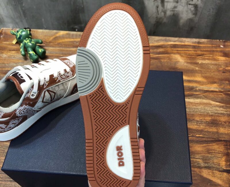 Giày Dior B27 Low Coffee White CD Paisley White Dior Oblique Like Auth