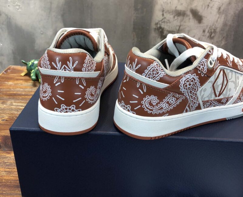Giày Dior B27 Low Coffee White CD Paisley White Dior Oblique Like Auth