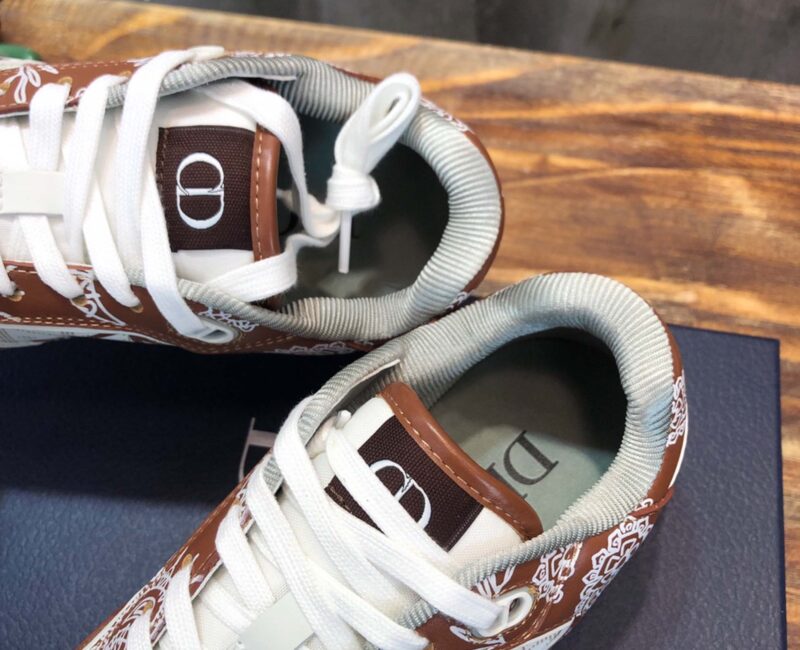 Giày Dior B27 Low Coffee White CD Paisley White Dior Oblique Like Auth