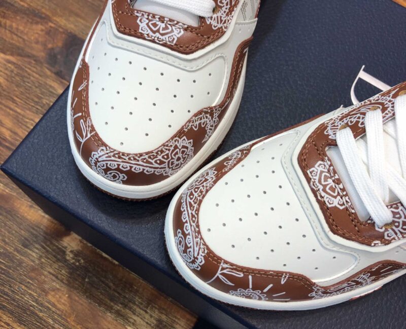 Giày Dior B27 Low Coffee White CD Paisley White Dior Oblique Like Auth