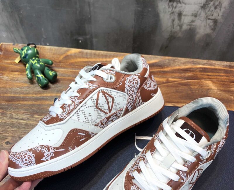 Giày Dior B27 Low Coffee White CD Paisley White Dior Oblique Like Auth