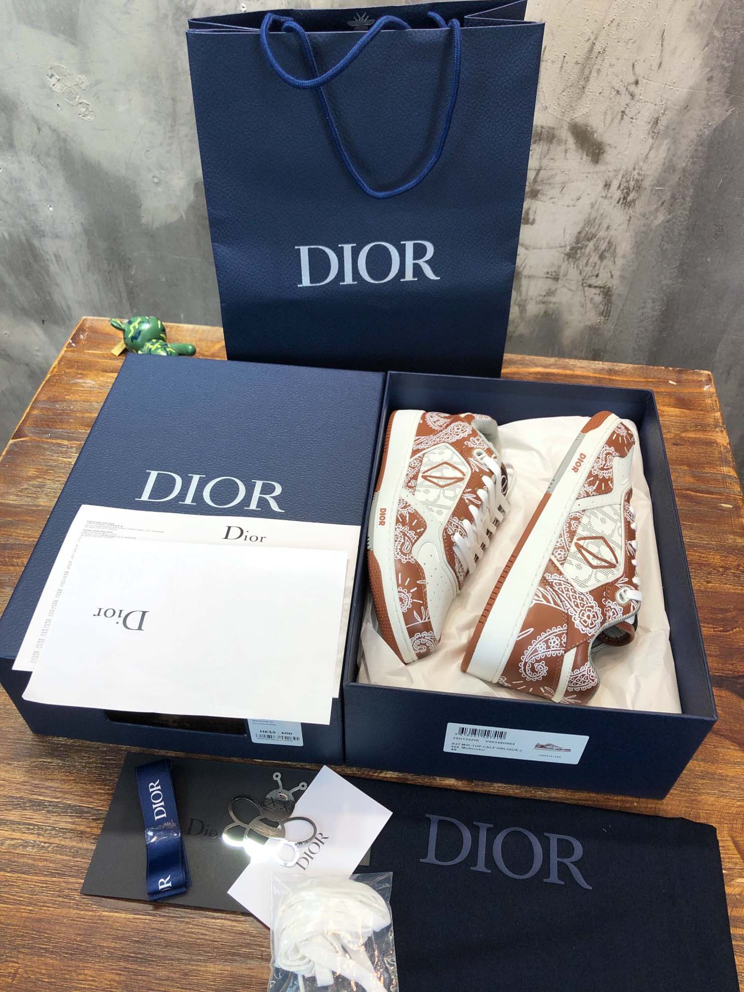 Giày Dior B27 Low Coffee White CD Paisley White Dior Oblique Like Auth