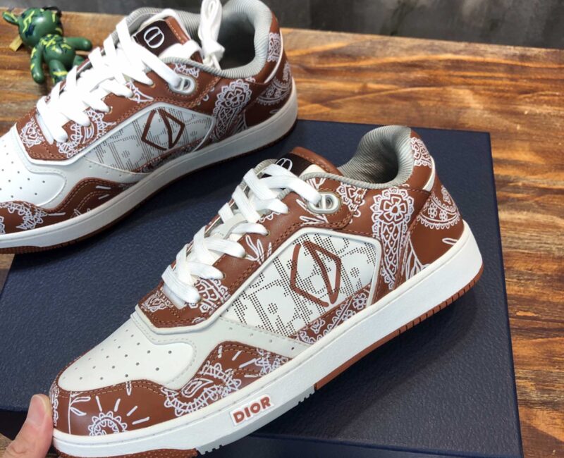 Giày Dior B27 Low Coffee White CD Paisley White Dior Oblique Like Auth