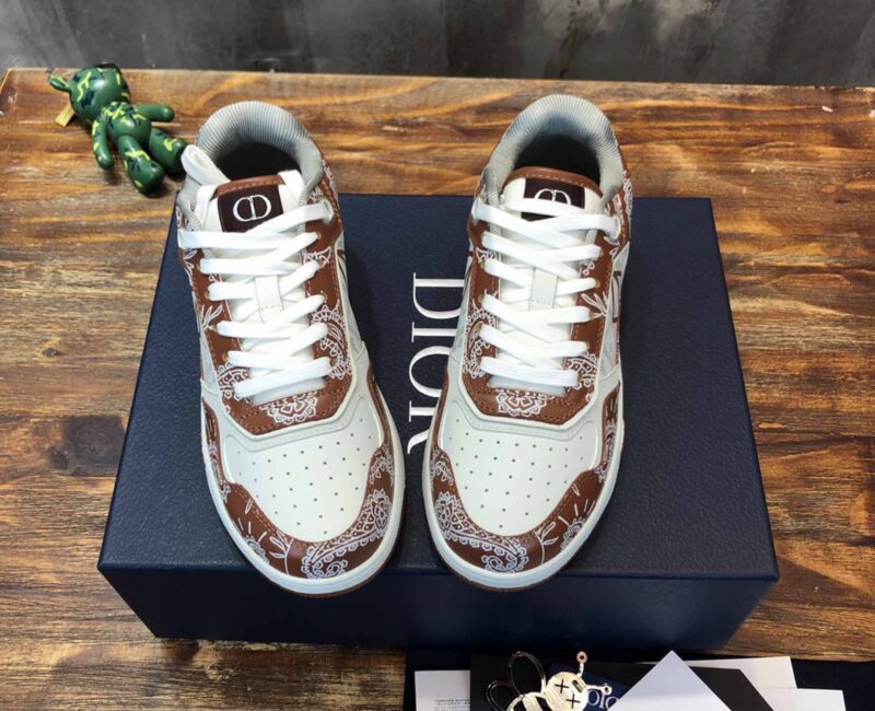 Giày Dior B27 Low Coffee White CD Paisley White Dior Oblique Like Auth