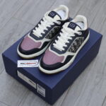 Giày Dior B27 Low Deep Blue Plum with Beige and Black Dior Oblique Jacquard Like Auth