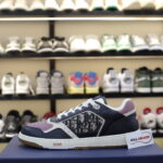 Giày Dior B27 Low Deep Blue Plum with Beige and Black Dior Oblique Jacquard Like Auth