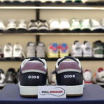 Giày Dior B27 Low Deep Blue Plum with Beige and Black Dior Oblique Jacquard Like Auth