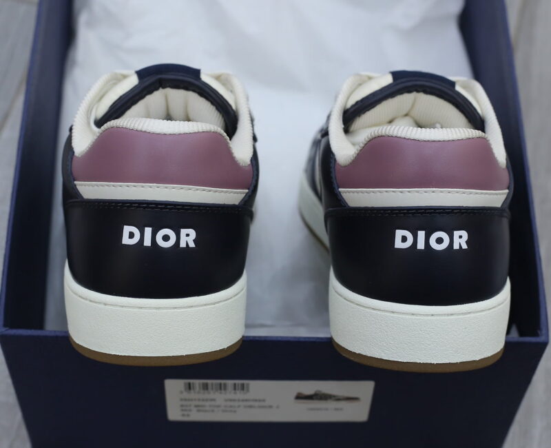 Giày Dior B27 Low Deep Blue Plum with Beige and Black Dior Oblique Jacquard Like Auth