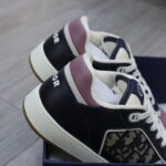Giày Dior B27 Low Deep Blue Plum with Beige and Black Dior Oblique Jacquard Like Auth