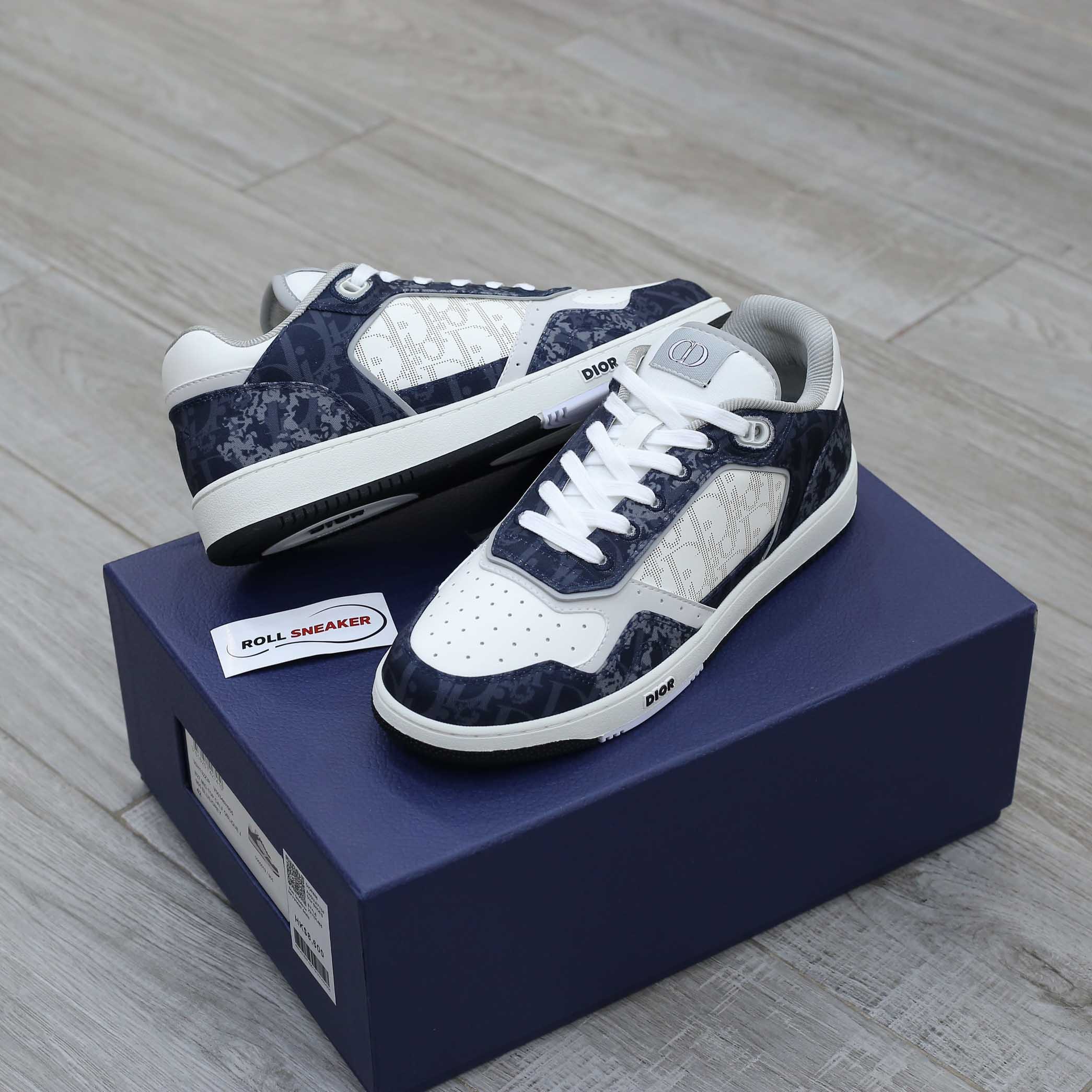 Giày Dior B27 Low Denim Blue White Dior Tears Oblique Galaxy Leather Like Auth