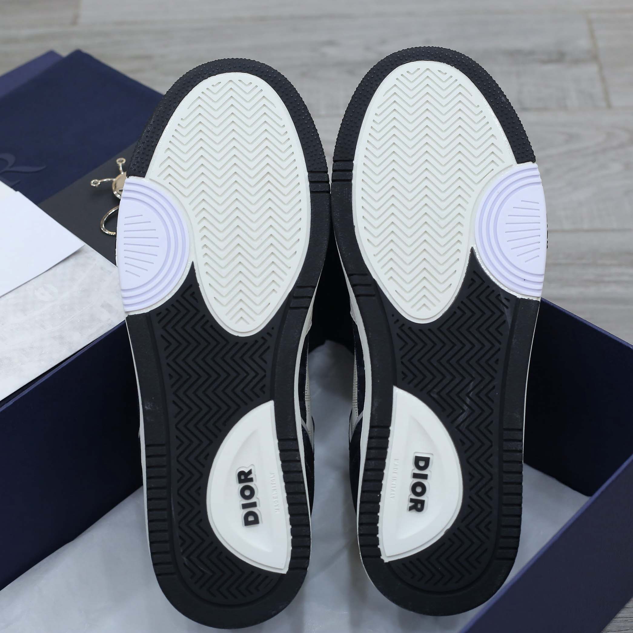 Giày Dior B27 Low Denim Blue White Dior Tears Oblique Galaxy Leather Like Auth