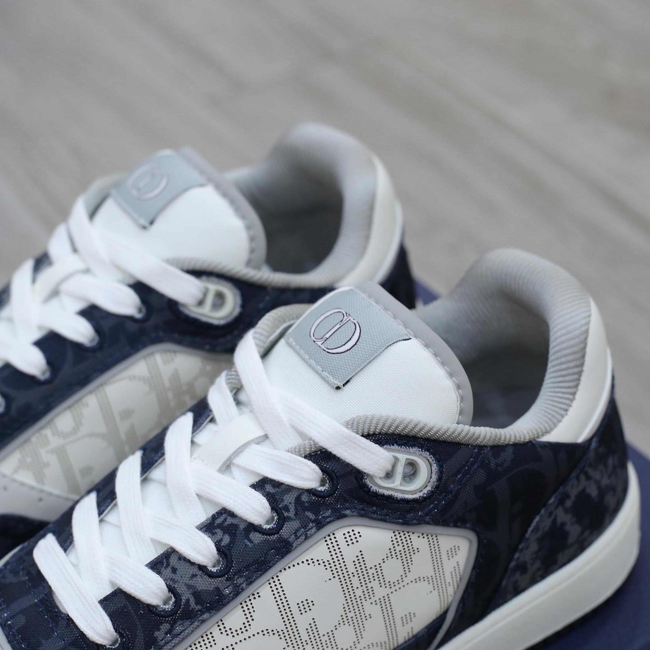 Giày Dior B27 Low Denim Blue White Dior Tears Oblique Galaxy Leather Like Auth