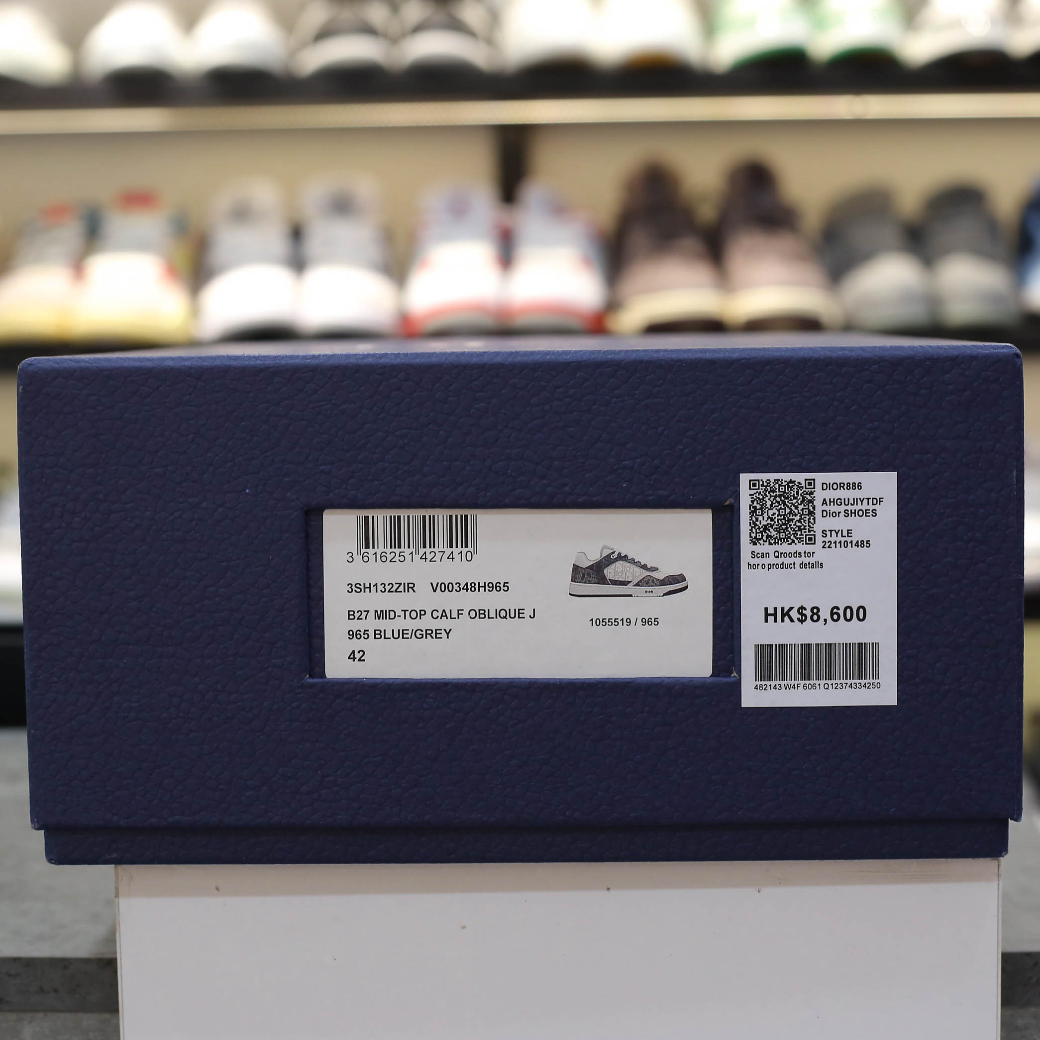 Giày Dior B27 Low Denim Blue White Dior Tears Oblique Galaxy Leather Like Auth