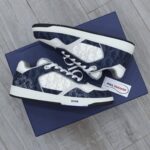Giày Dior B27 Low Denim Blue White Dior Tears Oblique Galaxy Leather Like Auth