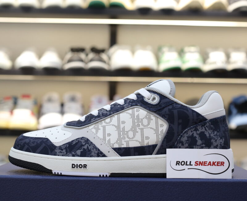 Giày Dior B27 Low Denim Blue White Dior Tears Oblique Galaxy Leather Like Auth