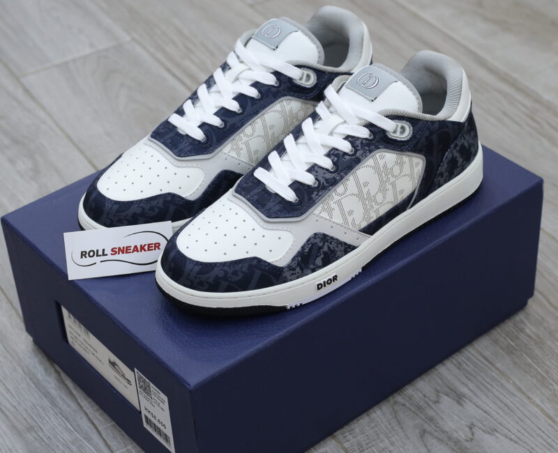 Giày Dior B27 Low Denim Blue White Dior Tears Oblique Galaxy Leather Like Auth