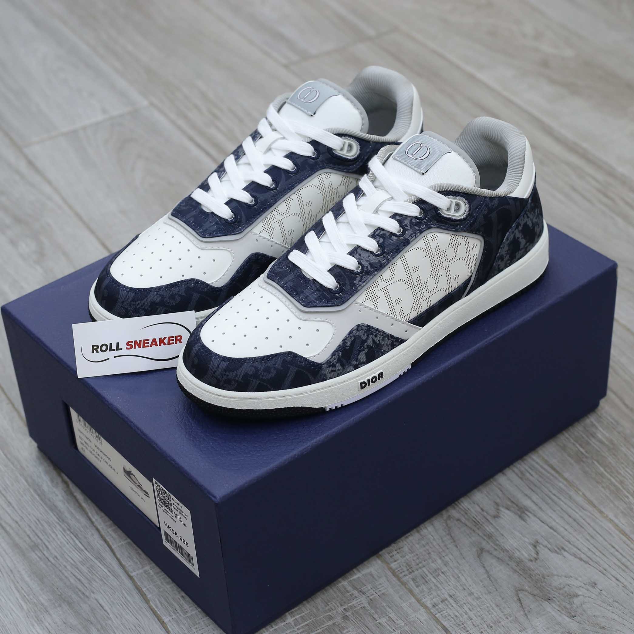 Giày Dior B27 Low Denim Blue White Dior Tears Oblique Galaxy Leather Like Auth