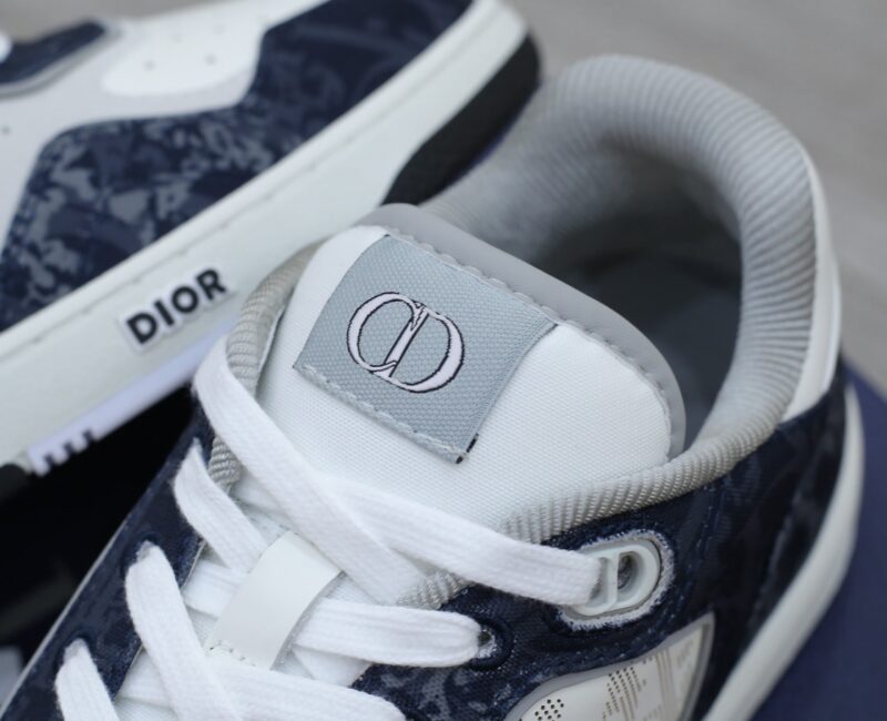 Giày Dior B27 Low Denim Blue White Dior Tears Oblique Galaxy Leather Like Auth