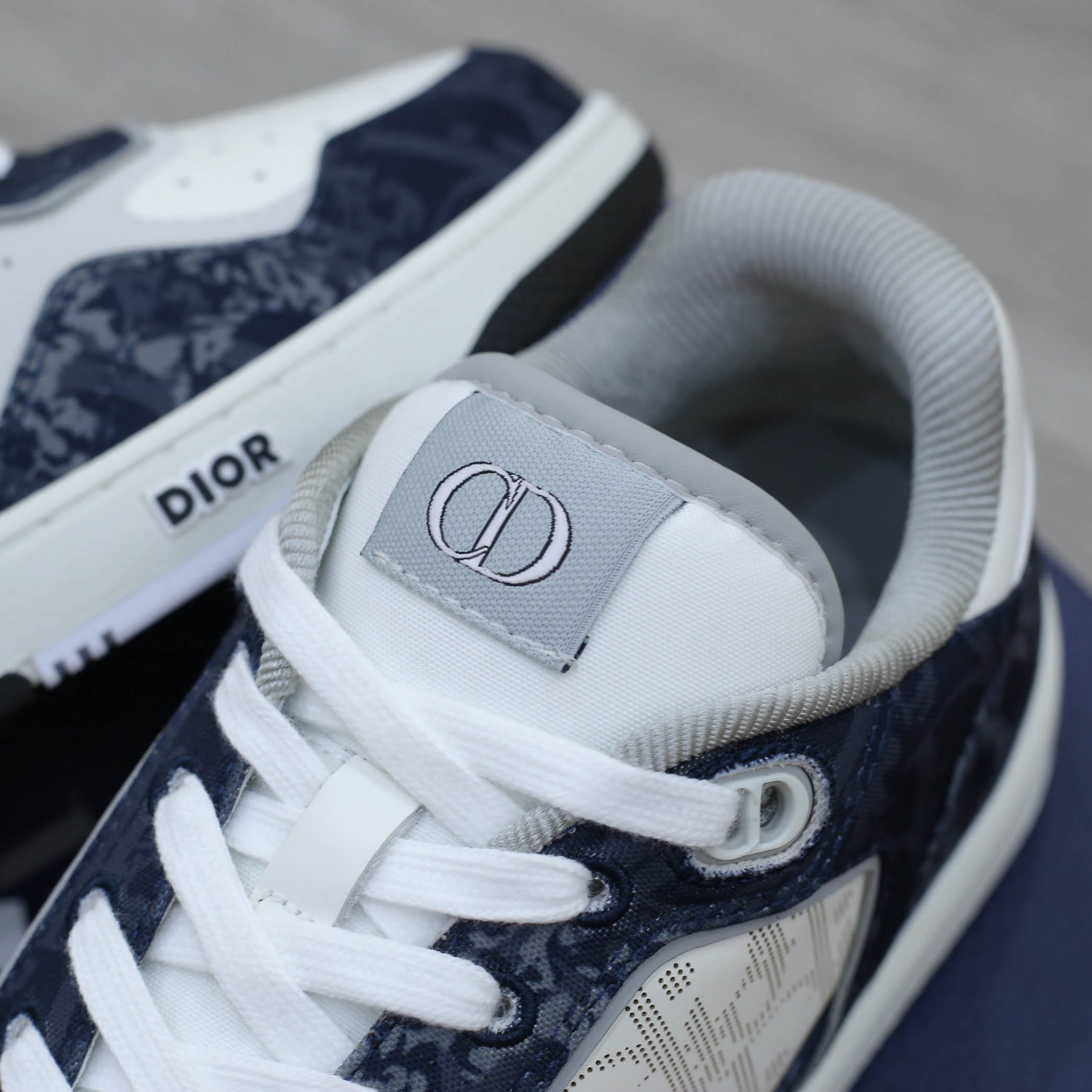 Giày Dior B27 Low Denim Blue White Dior Tears Oblique Galaxy Leather Like Auth