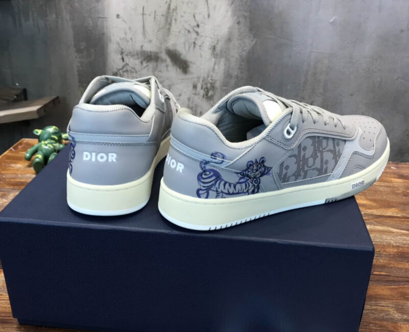 Giày Dior B27 Low Kenny Scharf Blue Tiger Print Like Auth